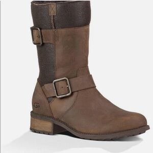 UGG Women's Chocolate Leather Combat Boots